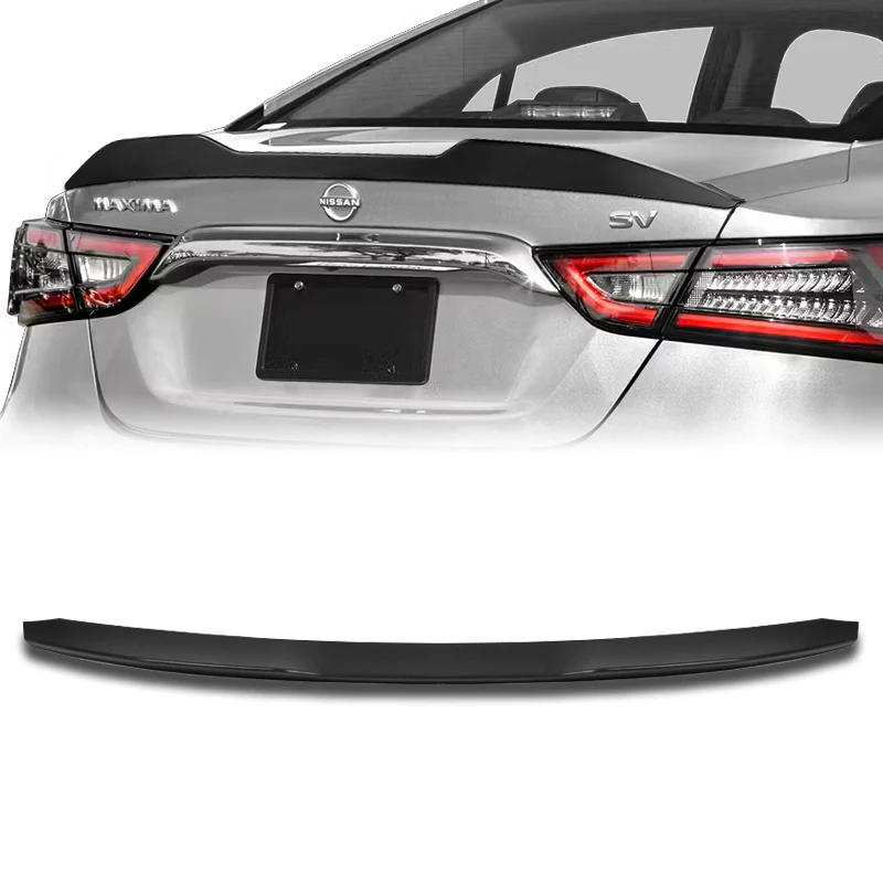 W-Power ABS V-Style Rear Trunk Lip Duckbill Spoiler Wing For 2016-2023 Nissan Maxima -Unpainted Matte Black - Image 6