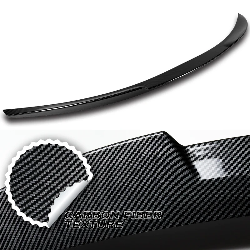 W-Power ABS V-Style Rear Trunk Lip Duckbill Spoiler Wing For 2017-2023 Alfa Romeo Giulia -Carbon Fiber Look - Image 3