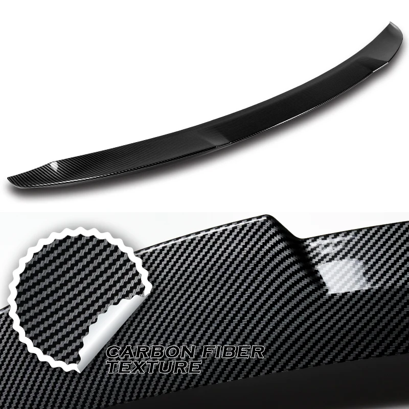 W-Power ABS V-Style Rear Trunk Lip Duckbill Spoiler Wing For 2020-2024 Nissan Sentra -Carbon Fiber Look - Image 3