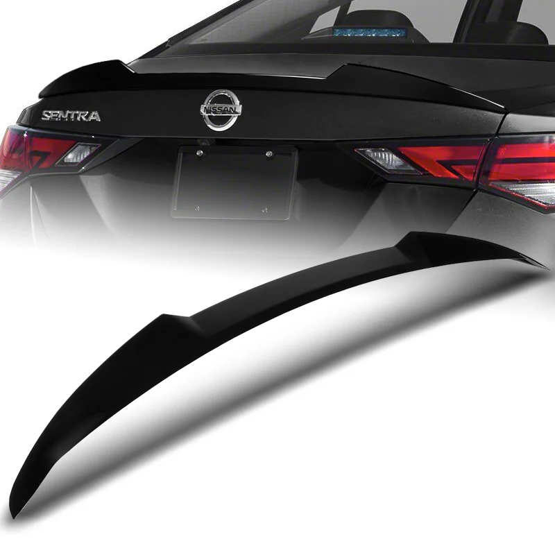 W-Power ABS V-Style Rear Trunk Lip Duckbill Spoiler Wing For 2020-2024 Nissan Sentra -Pearl Black - Image 6