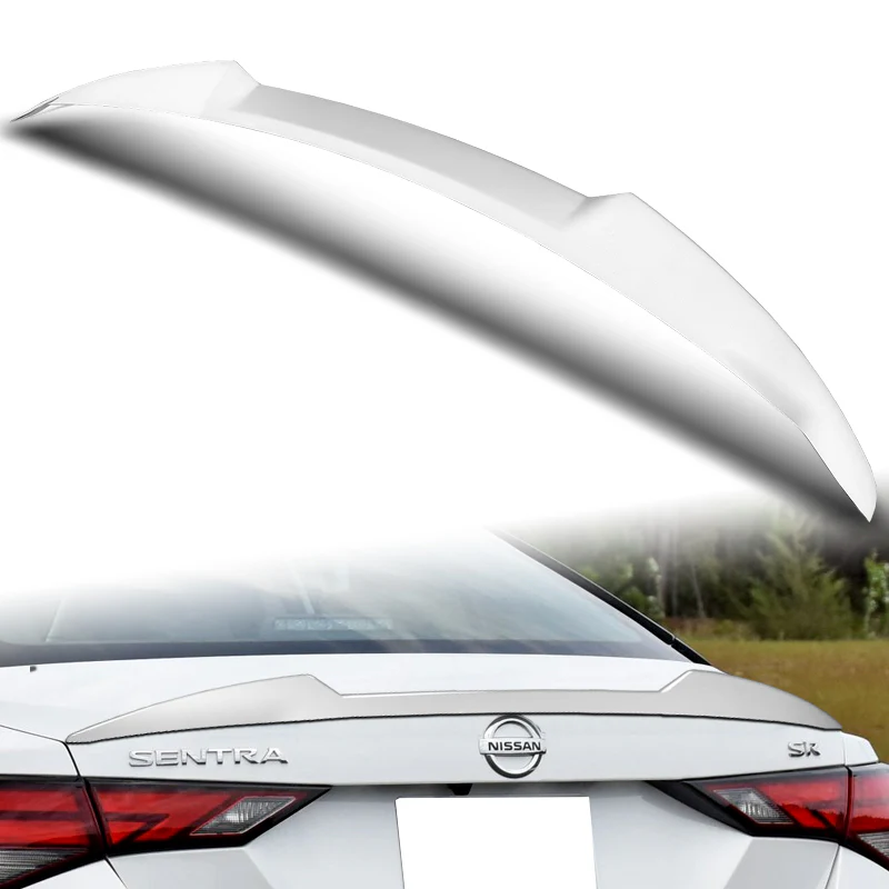 W-Power ABS V-Style Rear Trunk Lip Duckbill Spoiler Wing For 2020-2024 Nissan Sentra -Pearl White - Image 5