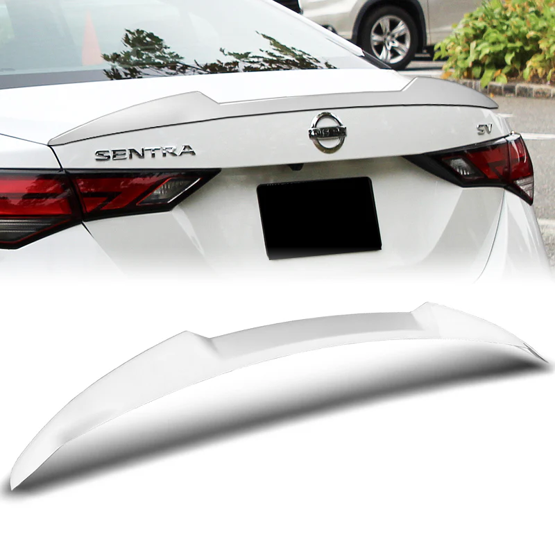 W-Power ABS V-Style Rear Trunk Lip Duckbill Spoiler Wing For 2020-2024 Nissan Sentra -Pearl White - Image 6