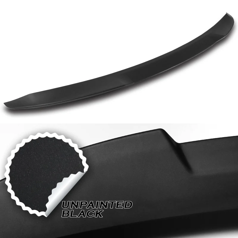 W-Power ABS V-Style Rear Trunk Lip Duckbill Spoiler Wing For 2020-2024 Nissan Sentra -Unpainted Matte Black - Image 3