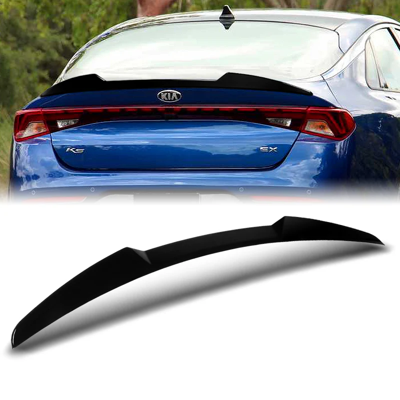 W-Power ABS V-Style Rear Trunk Lip Duckbill Spoiler Wing For 2021-2024 KIA K5 -Pearl Black - Image 5