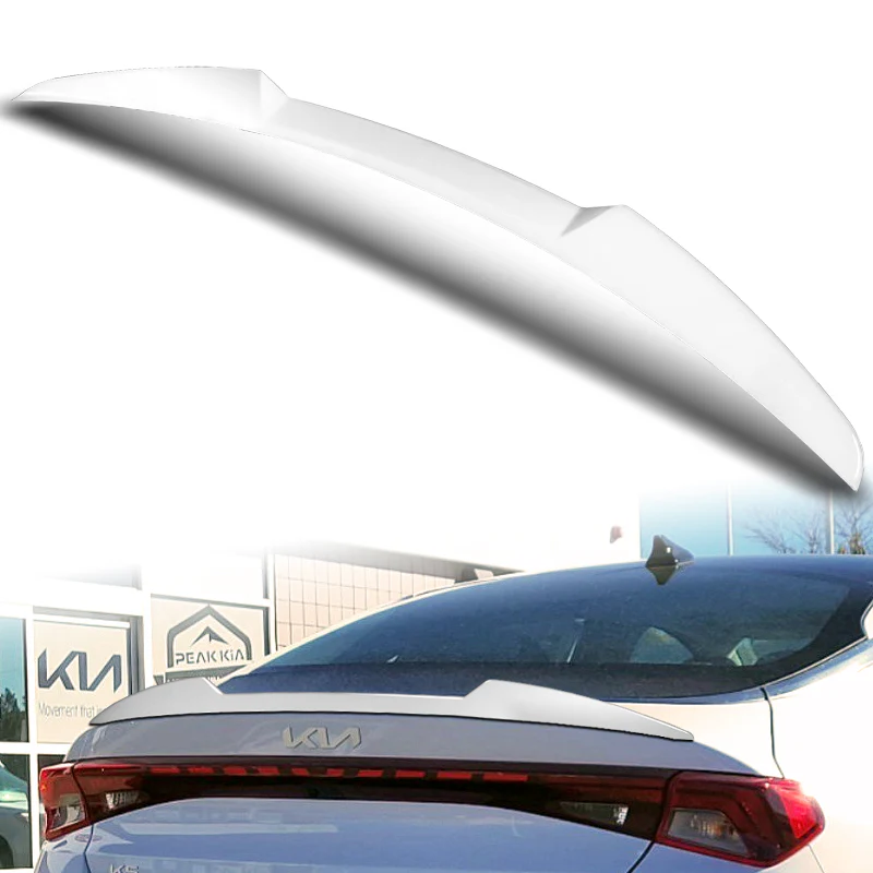 W-Power ABS V-Style Rear Trunk Lip Duckbill Spoiler Wing For 2021-2024 KIA K5 -Pearl White - Image 5