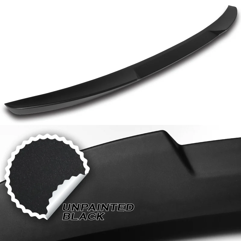 W-Power ABS V-Style Rear Trunk Lip Duckbill Spoiler Wing For 2021-2024 KIA K5 -Unpainted Matte Black - Image 2