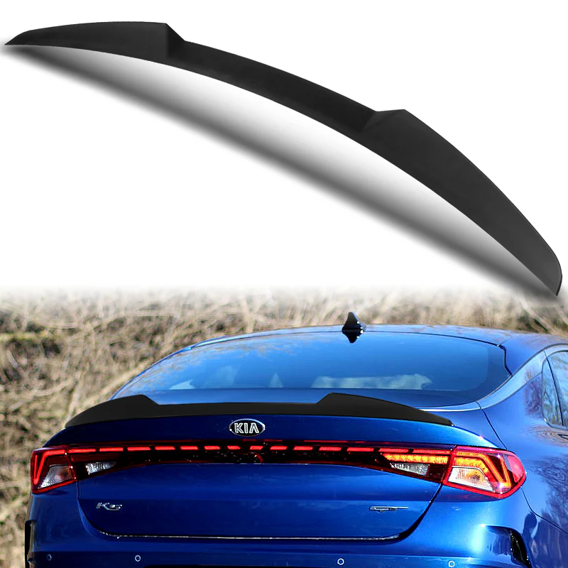 W-Power ABS V-Style Rear Trunk Lip Duckbill Spoiler Wing For 2021-2024 KIA K5 -Unpainted Matte Black - Image 5