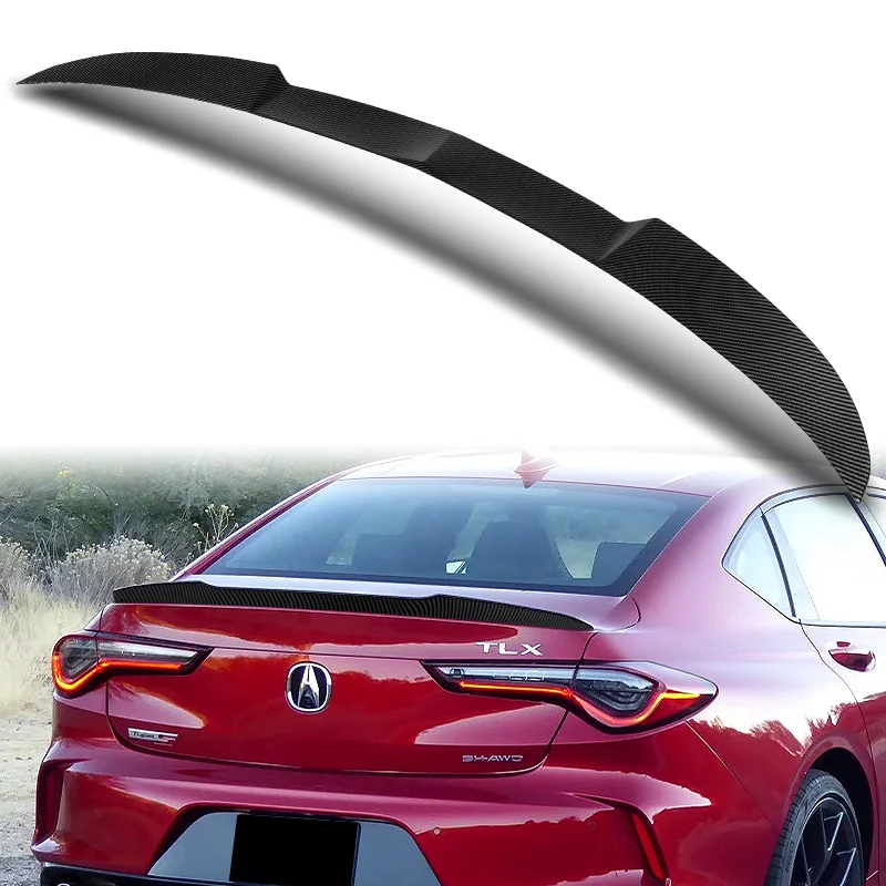 W-Power ABS V-Style Rear Trunk Lip Duckbill Spoiler Wing For 2021-2025 Acura TLX 4-DR / Sedan -Carbon Fiber Look - Image 5