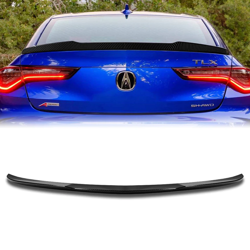 W-Power ABS V-Style Rear Trunk Lip Duckbill Spoiler Wing For 2021-2025 Acura TLX 4-DR / Sedan -Carbon Fiber Look - Image 6