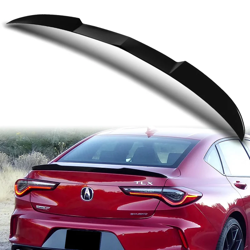 W-Power ABS V-Style Rear Trunk Lip Duckbill Spoiler Wing For 2021-2025 Acura TLX 4-DR / Sedan -Pearl Black - Image 6