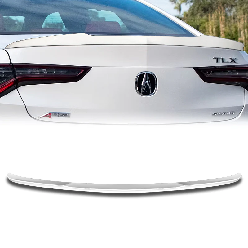 W-Power ABS V-Style Rear Trunk Lip Duckbill Spoiler Wing For 2021-2025 Acura TLX 4-DR / Sedan -Pearl White - Image 6