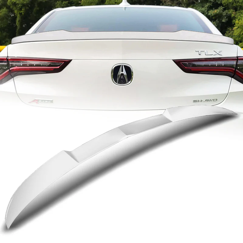W-Power ABS V-Style Rear Trunk Lip Duckbill Spoiler Wing For 2021-2025 Acura TLX 4-DR / Sedan -Pearl White - Image 7