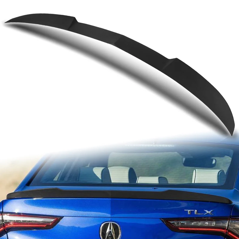 W-Power ABS V-Style Rear Trunk Lip Duckbill Spoiler Wing For 2021-2025 Acura TLX 4-DR / Sedan -Unpainted Matte Black - Image 5