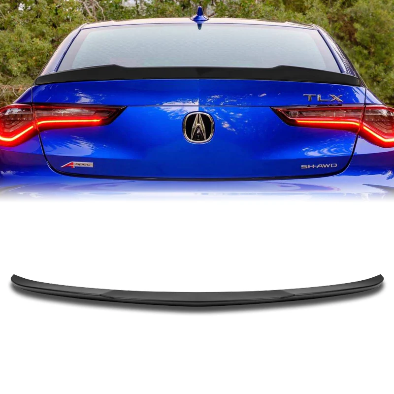 W-Power ABS V-Style Rear Trunk Lip Duckbill Spoiler Wing For 2021-2025 Acura TLX 4-DR / Sedan -Unpainted Matte Black - Image 6