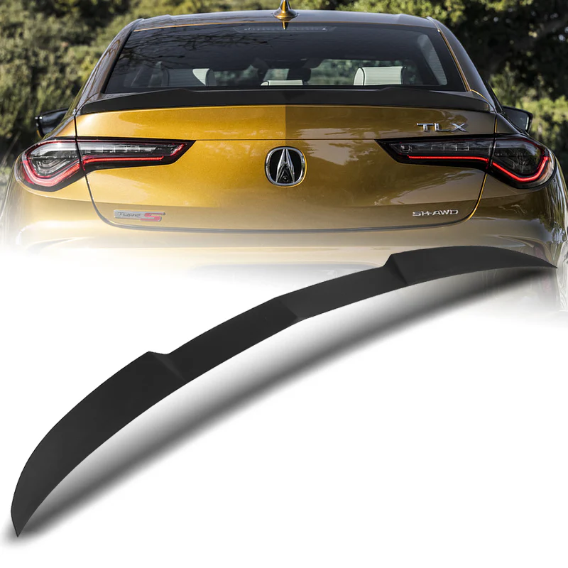 W-Power ABS V-Style Rear Trunk Lip Duckbill Spoiler Wing For 2021-2025 Acura TLX 4-DR / Sedan -Unpainted Matte Black - Image 7