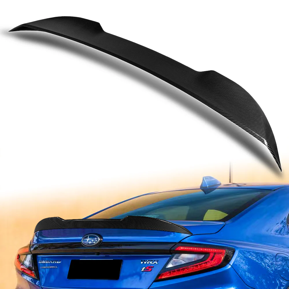 W-Power ABS V-Style Rear Trunk Lip Duckbill Spoiler Wing For 2022 - 2025 Subaru WRX STi -Carbon Fiber Look - Image 5