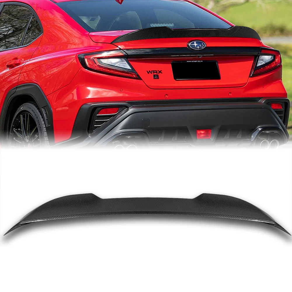 W-Power ABS V-Style Rear Trunk Lip Duckbill Spoiler Wing For 2022 - 2025 Subaru WRX STi -Carbon Fiber Look - Image 6