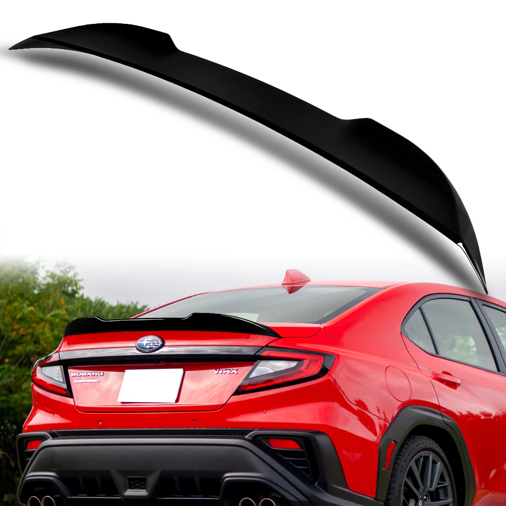 W-Power ABS V-Style Rear Trunk Lip Duckbill Spoiler Wing For 2022 - 2025 Subaru WRX STi -Pearl Black - Image 6