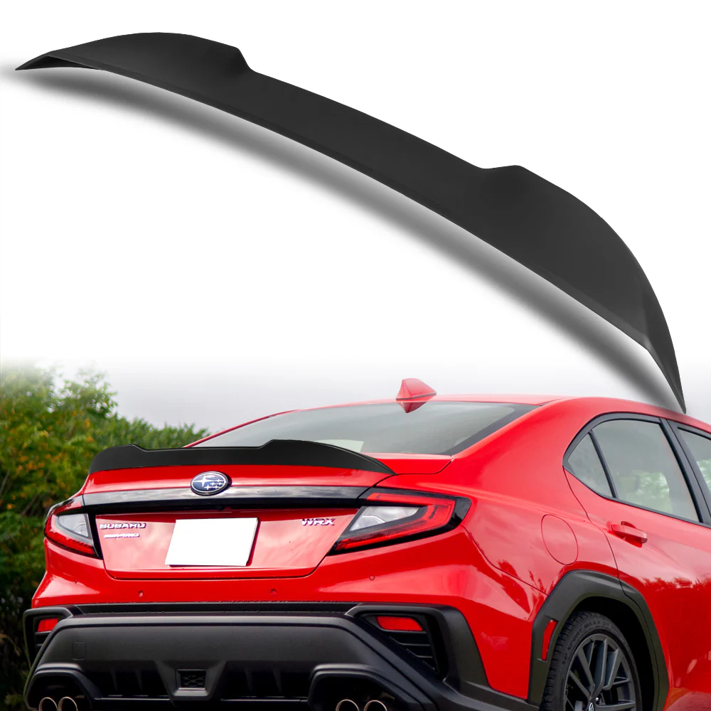 W-Power ABS V-Style Rear Trunk Lip Duckbill Spoiler Wing For 2022 - 2025 Subaru WRX STi -Unpainted Black - Image 6
