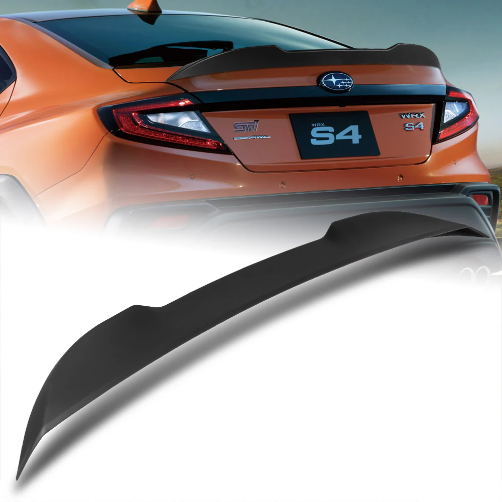 W-Power ABS V-Style Rear Trunk Lip Duckbill Spoiler Wing For 2022 - 2025 Subaru WRX STi -Unpainted Black - Image 7