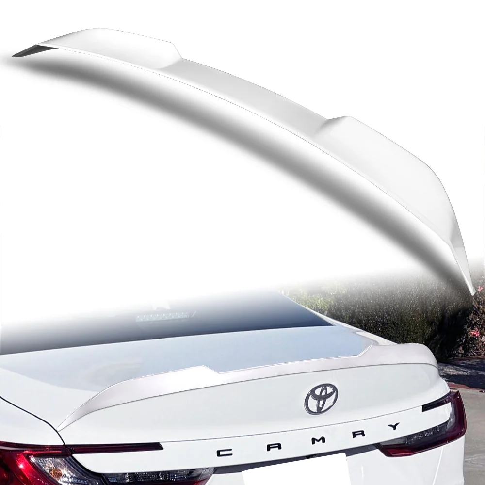 W-Power ABS V-Style Rear Trunk Lip Duckbill Spoiler Wing For 2025 - 2027 Toyota Camry -Pearl White - Image 5