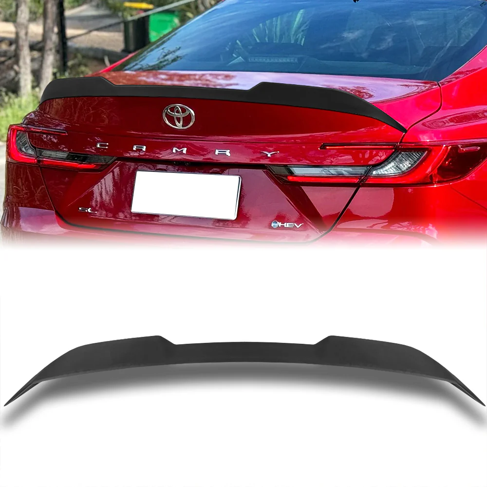 W-Power ABS V-Style Rear Trunk Lip Duckbill Spoiler Wing For 2025 - 2027 Toyota Camry -Unpainted Black - Image 5