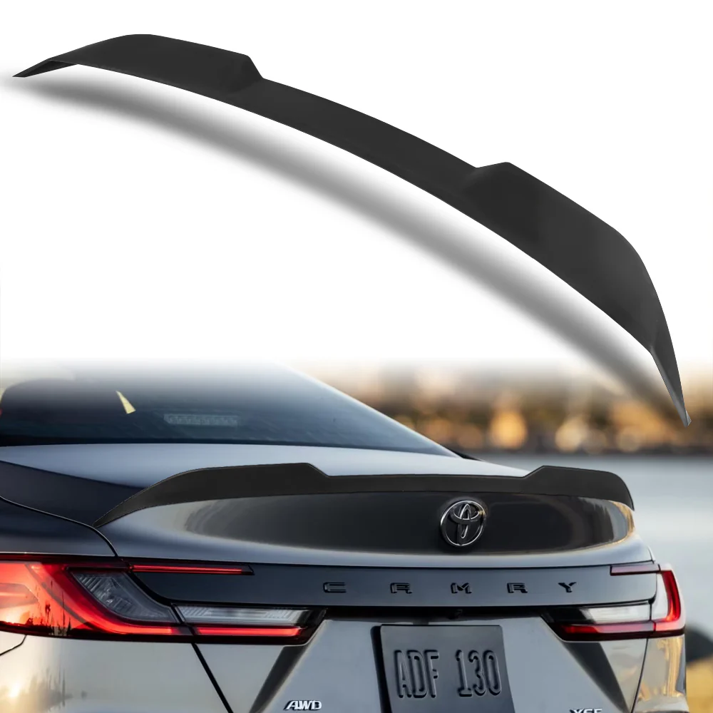 W-Power ABS V-Style Rear Trunk Lip Duckbill Spoiler Wing For 2025 - 2027 Toyota Camry -Unpainted Black - Image 6