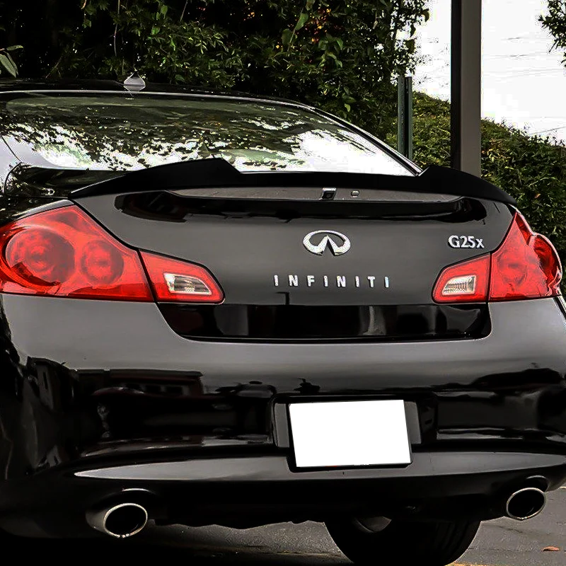 W-Power ABS V-Style Rear Trunk Lip Spoiler Wing For 2007-2015 Infiniti G25 / G35 / G37 Sedan 4DR -Pearl Black - Image 6