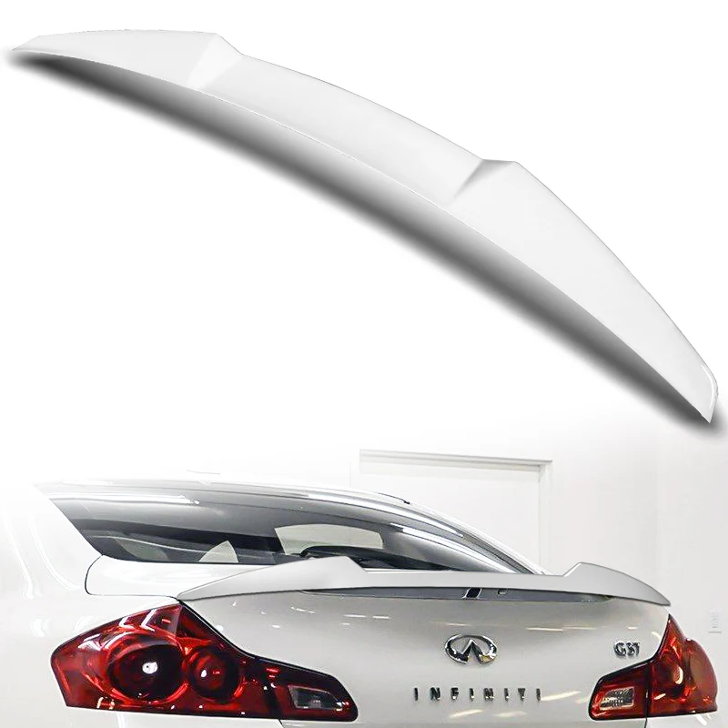 W-Power ABS V-Style Rear Trunk Lip Spoiler Wing For 2007-2015 Infiniti G25 / G35 / G37 Sedan 4DR -Pearl White - Image 6
