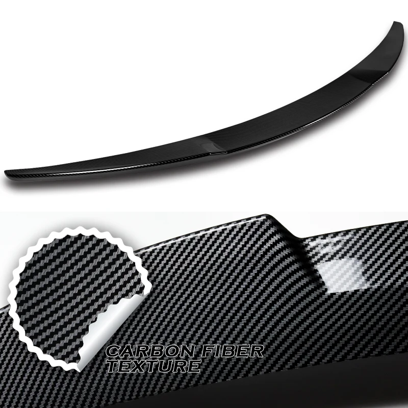 W-Power ABS V-Style Rear Trunk Lip Spoiler Wing For 2008-2013 Infiniti G37 Coupe 2-Door -Carbon Fiber Look - Image 3