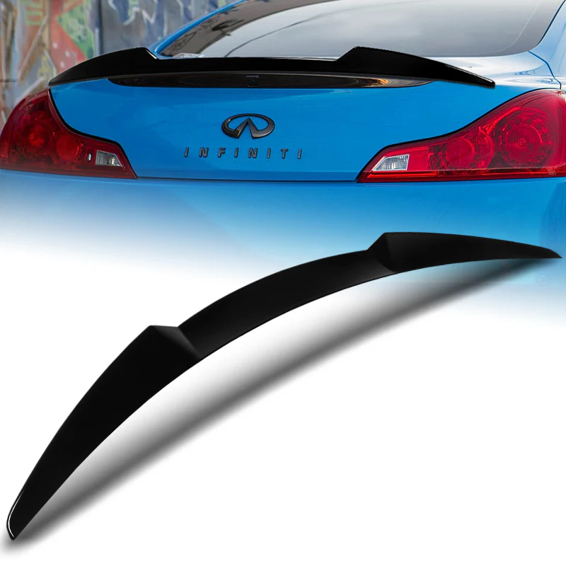 W-Power ABS V-Style Rear Trunk Lip Spoiler Wing For 2008-2013 Infiniti G37 Coupe 2-Door -Pearl Black - Image 6