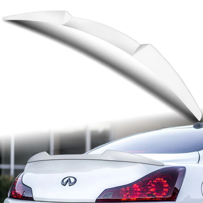 W-Power ABS V-Style Rear Trunk Lip Spoiler Wing For 2008-2013 Infiniti G37 Coupe 2-Door -Pearl White - Image 5