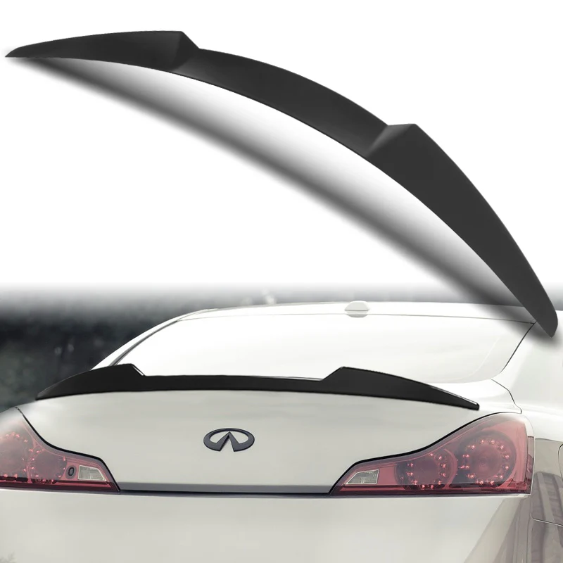 W-Power ABS V-Style Rear Trunk Lip Spoiler Wing For 2008-2013 Infiniti G37 Coupe 2-Door -Unpainted Matte Black - Image 6
