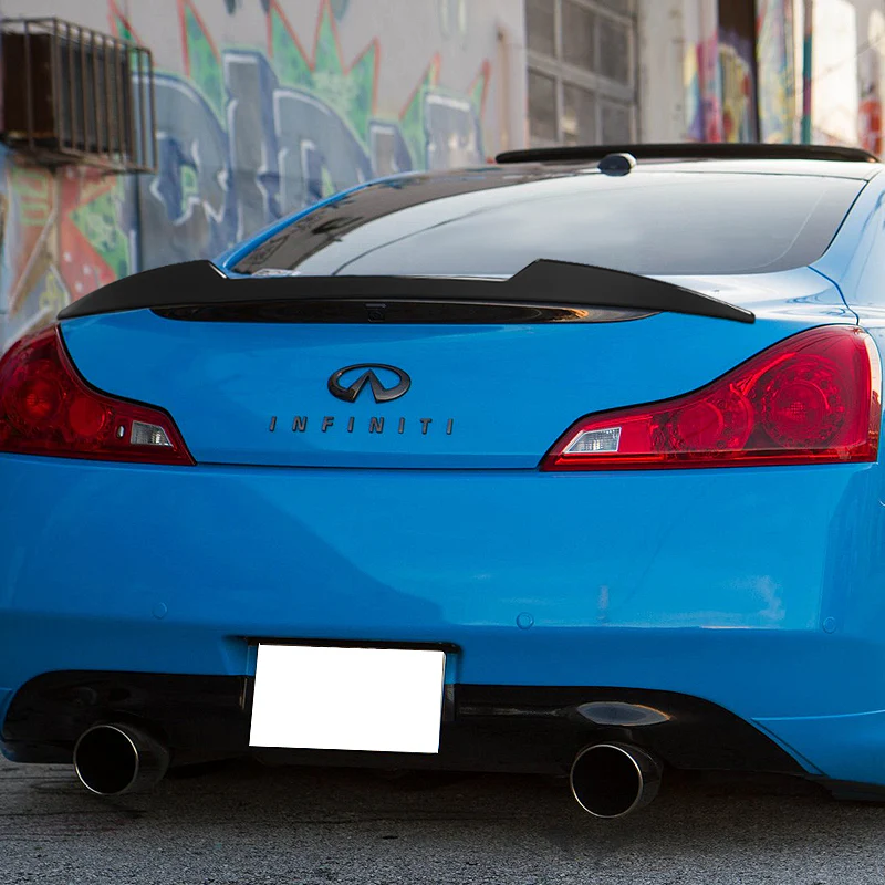 W-Power ABS V-Style Rear Trunk Lip Spoiler Wing For 2008-2013 Infiniti G37 Coupe 2-Door -Unpainted Matte Black - Image 7