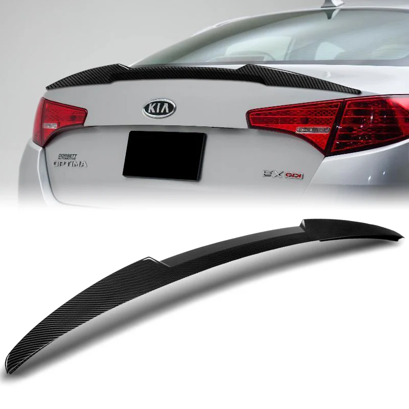W-Power ABS V-Style Rear Trunk Lip Spoiler Wing For 2011-2013 Kia Optima -Carbon Fiber Look - Image 5
