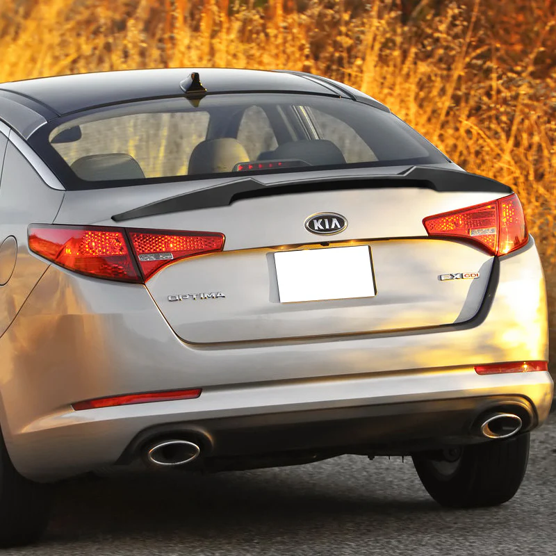 W-Power ABS V-Style Rear Trunk Lip Spoiler Wing For 2011-2013 Kia Optima -Unpainted Matte Black - Image 5