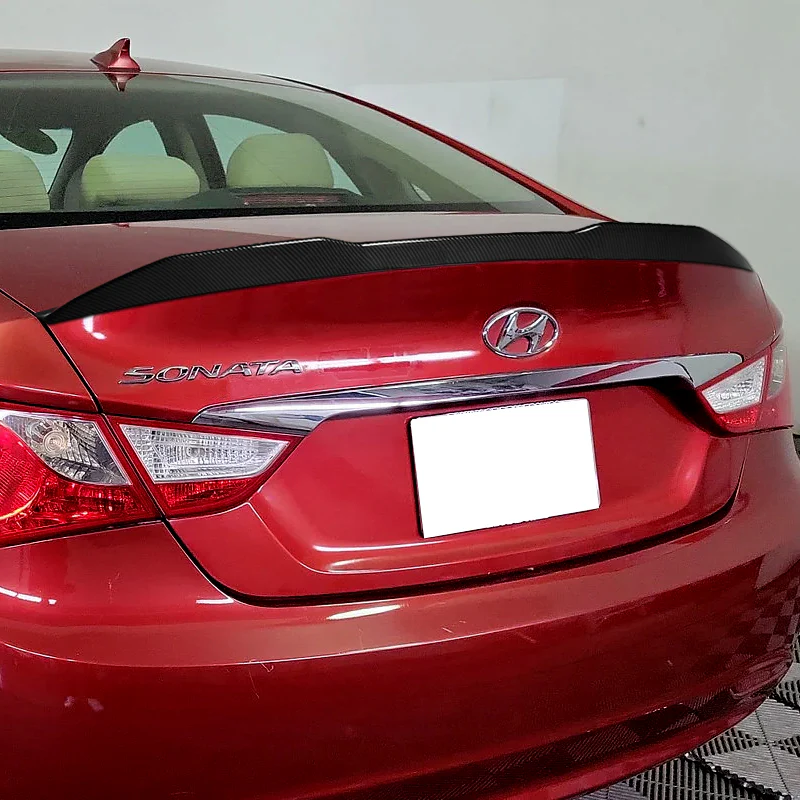 W-Power ABS V-Style Rear Trunk Lip Spoiler Wing For 2011-2014 Hyundai Sonata -Carbon Fiber Look - Image 7