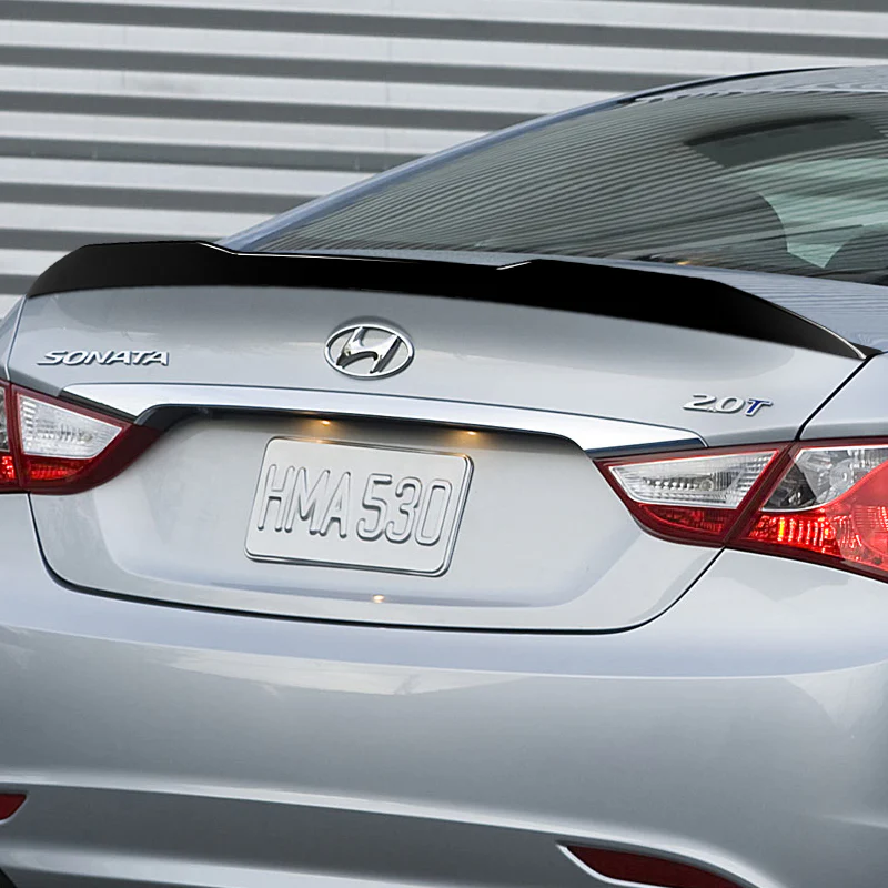 W-Power ABS V-Style Rear Trunk Lip Spoiler Wing For 2011-2014 Hyundai Sonata -Pearl Black - Image 7