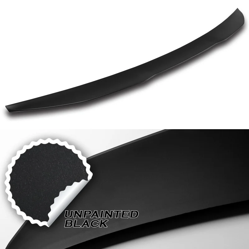 W-Power ABS V-Style Rear Trunk Lip Spoiler Wing For 2011-2014 Hyundai Sonata -Unpainted Matte Black - Image 3
