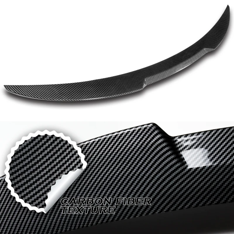 W-Power ABS V-Style Rear Trunk Lip Spoiler Wing For 2011-2016 BMW 5-Series/M5 F10 F18  -Carbon Fiber Look - Image 2