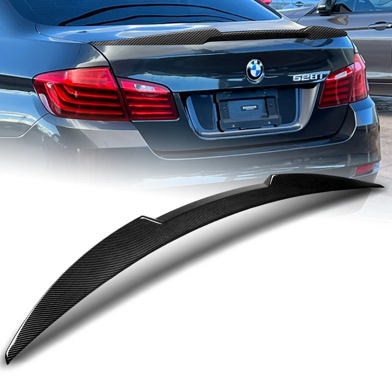 W-Power ABS V-Style Rear Trunk Lip Spoiler Wing For 2011-2016 BMW 5-Series/M5 F10 F18  -Carbon Fiber Look - Image 5