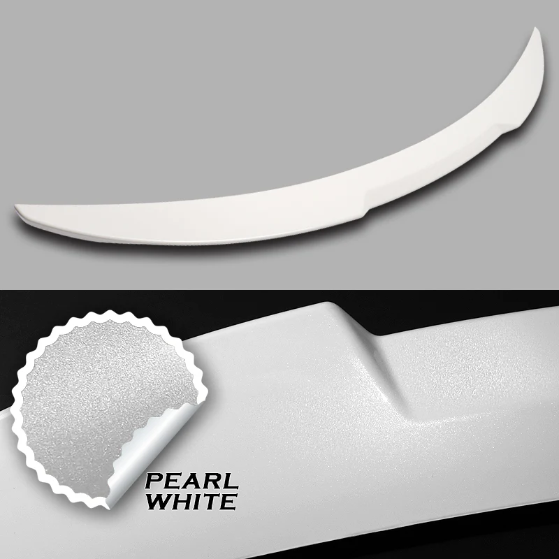 W-Power ABS V-Style Rear Trunk Lip Spoiler Wing For 2011-2016 BMW 5-Series/M5 F10 F18  -Pearl White - Image 2