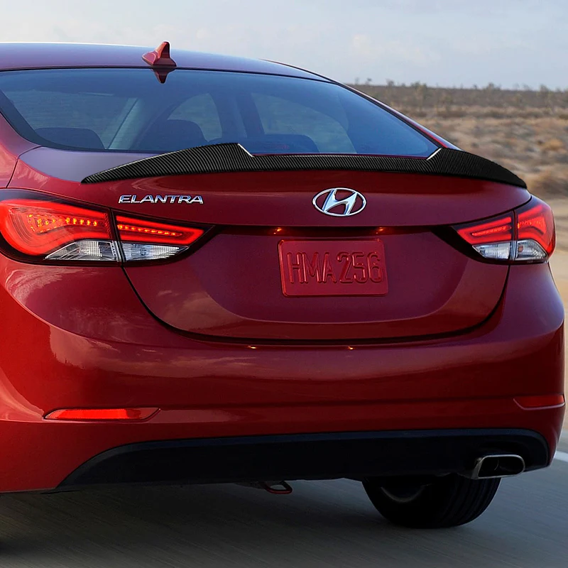 W-Power ABS V-Style Rear Trunk Lip Spoiler Wing For 2011-2016 Hyundai Elantra Sedan 4DR -Carbon Fiber Look - Image 6