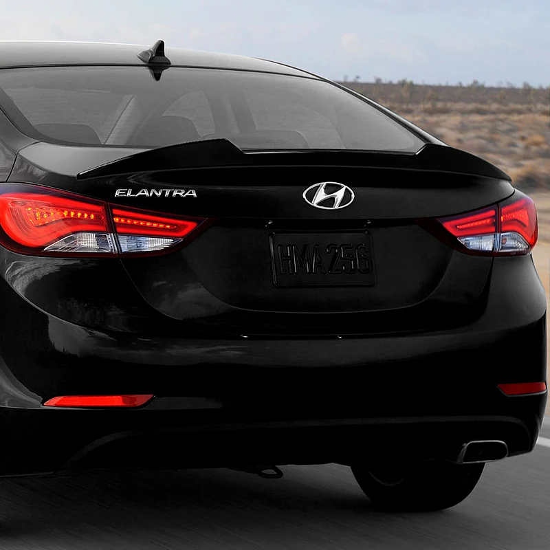 W-Power ABS V-Style Rear Trunk Lip Spoiler Wing For 2011-2016 Hyundai Elantra Sedan 4DR -Pearl Black - Image 5