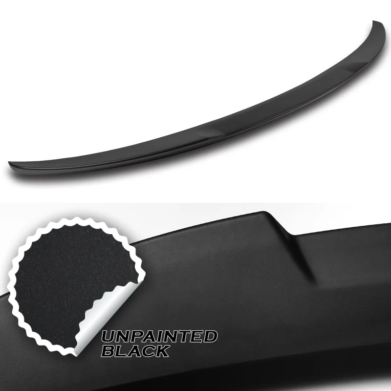 W-Power ABS V-Style Rear Trunk Lip Spoiler Wing For 2011-2016 Hyundai Elantra Sedan 4DR -Unpainted Matte Black - Image 3