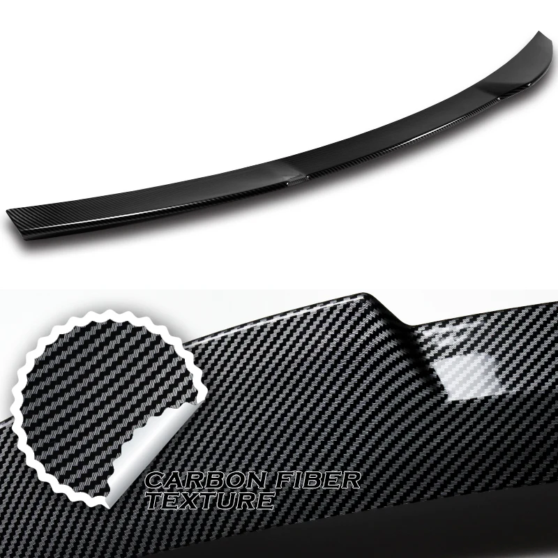 W-Power ABS V-Style Rear Trunk Lip Spoiler Wing For 2011-2023 Chrysler 300 / 300C / 300S -Carbon Fiber Look - Image 3