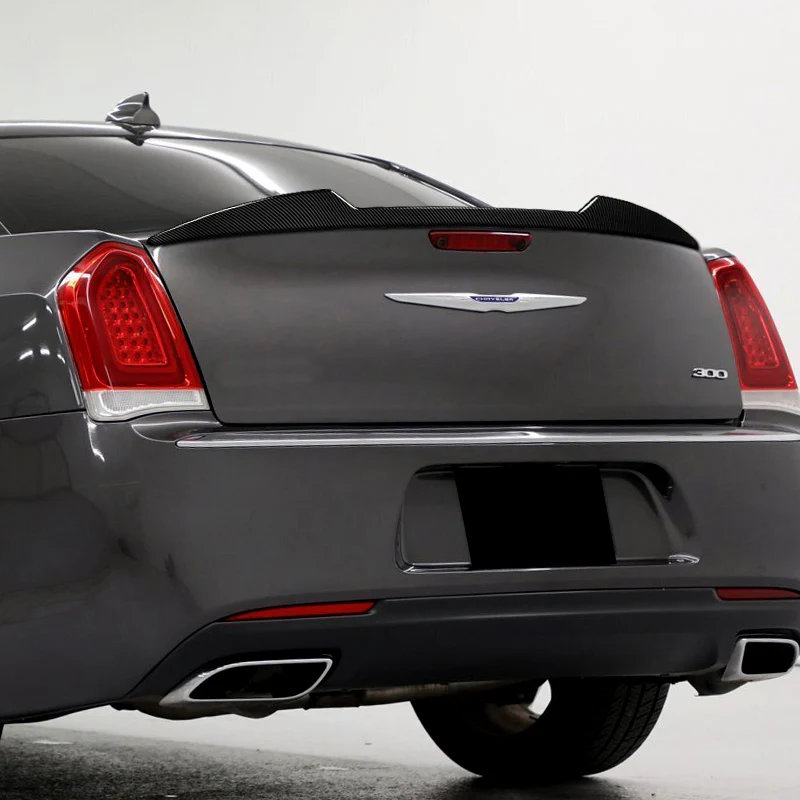 W-Power ABS V-Style Rear Trunk Lip Spoiler Wing For 2011-2023 Chrysler 300 / 300C / 300S -Carbon Fiber Look - Image 6