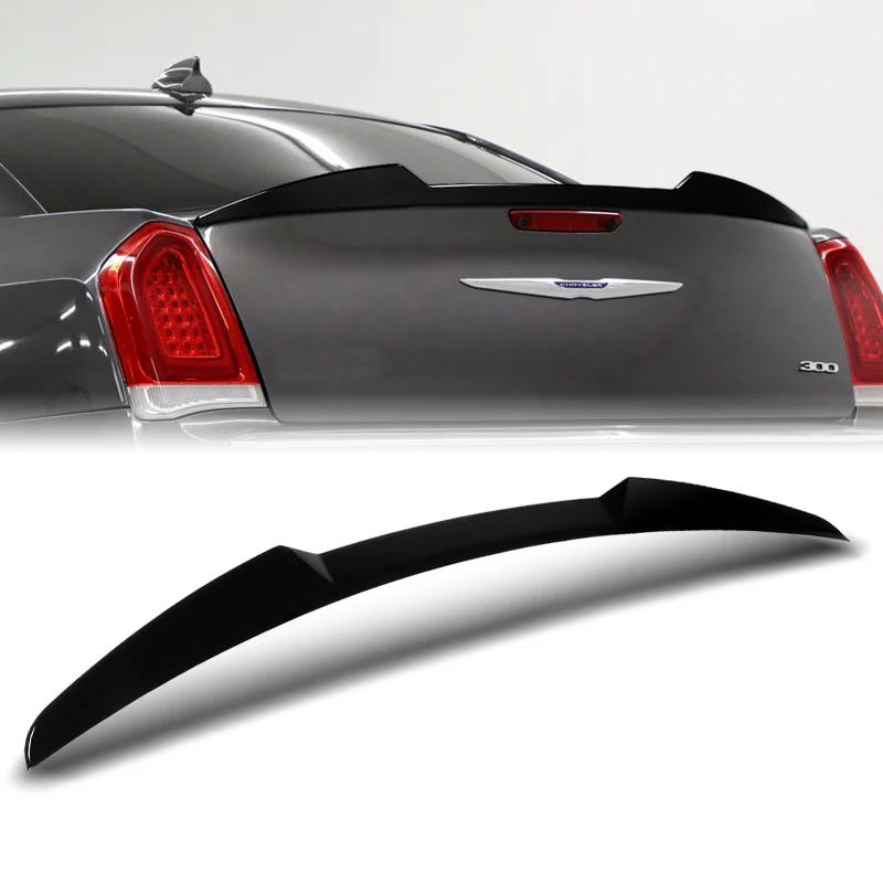 W-Power ABS V-Style Rear Trunk Lip Spoiler Wing For 2011-2023 Chrysler 300 / 300C / 300S -Pearl Black - Image 6
