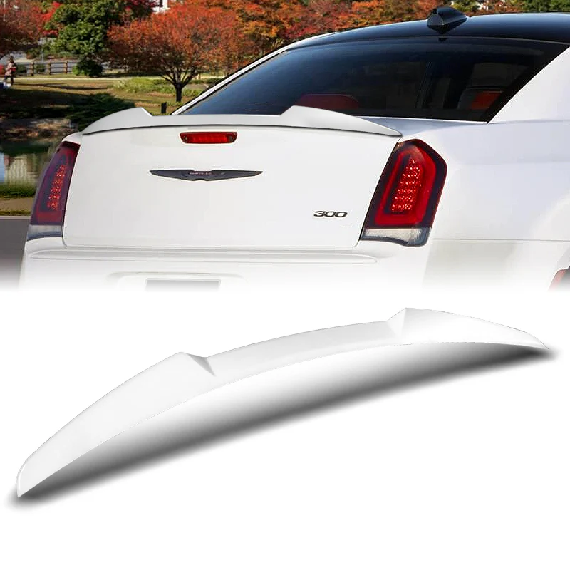 W-Power ABS V-Style Rear Trunk Lip Spoiler Wing For 2011-2023 Chrysler 300 / 300C / 300S -Pearl White - Image 5