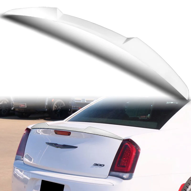 W-Power ABS V-Style Rear Trunk Lip Spoiler Wing For 2011-2023 Chrysler 300 / 300C / 300S -Pearl White - Image 6